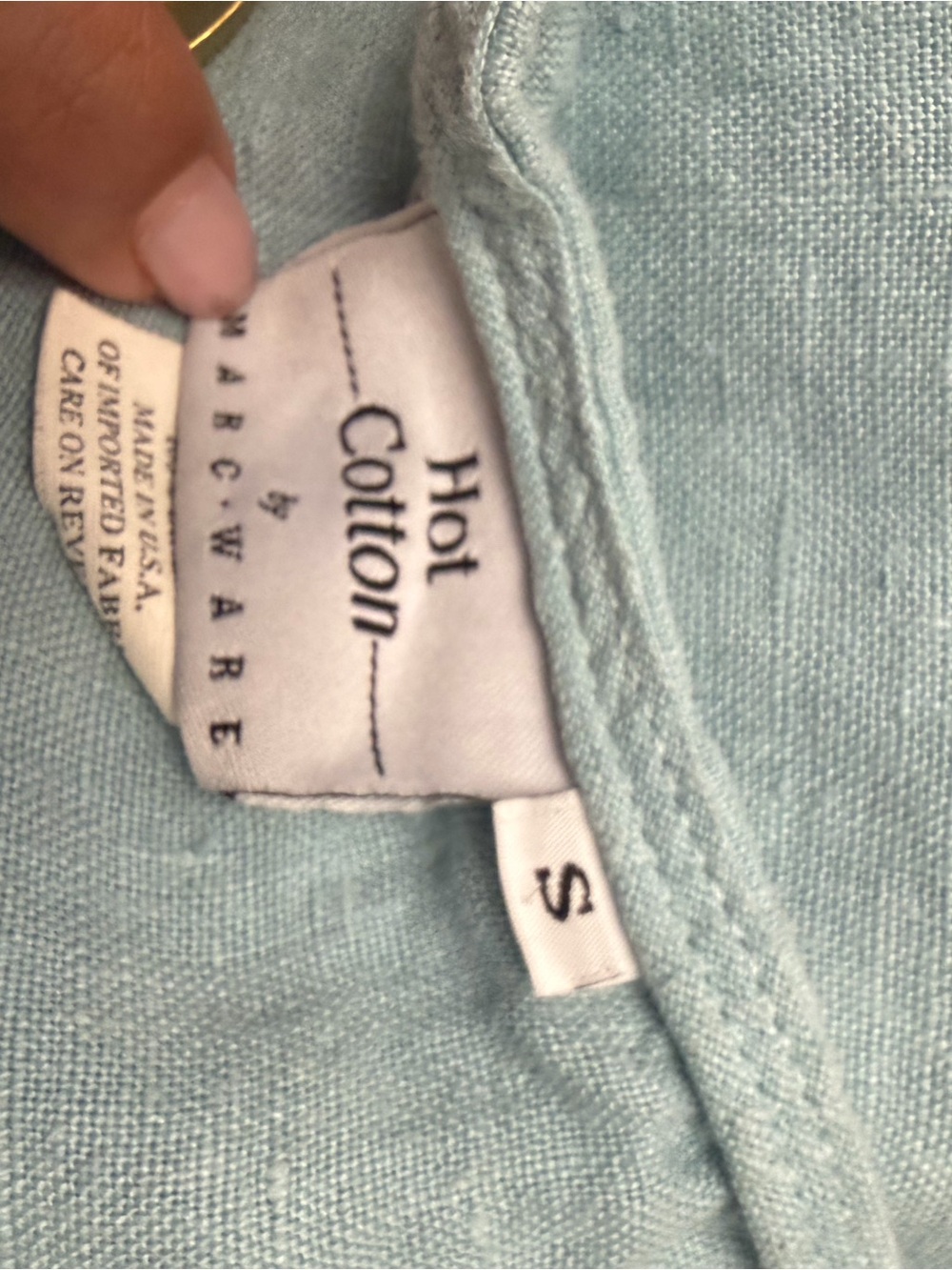 Hot Cotton Pale Blue Linen-Blend Tank Top - Picture 6 of 7